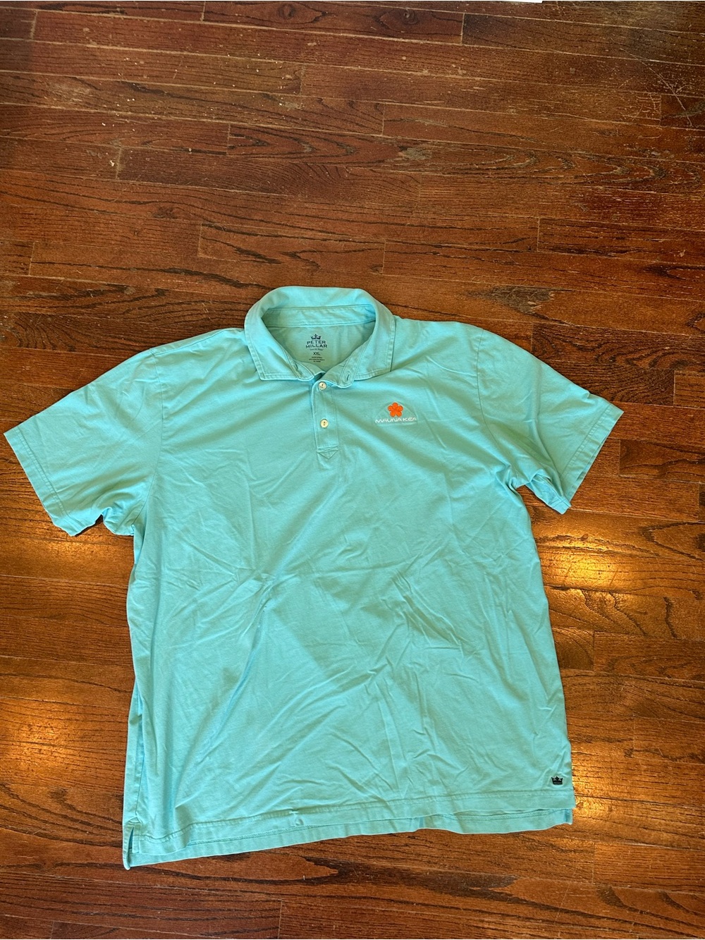 EUC Men’s XXL Peter Millar Mauna Kea Emblem polo aqua polo shirt